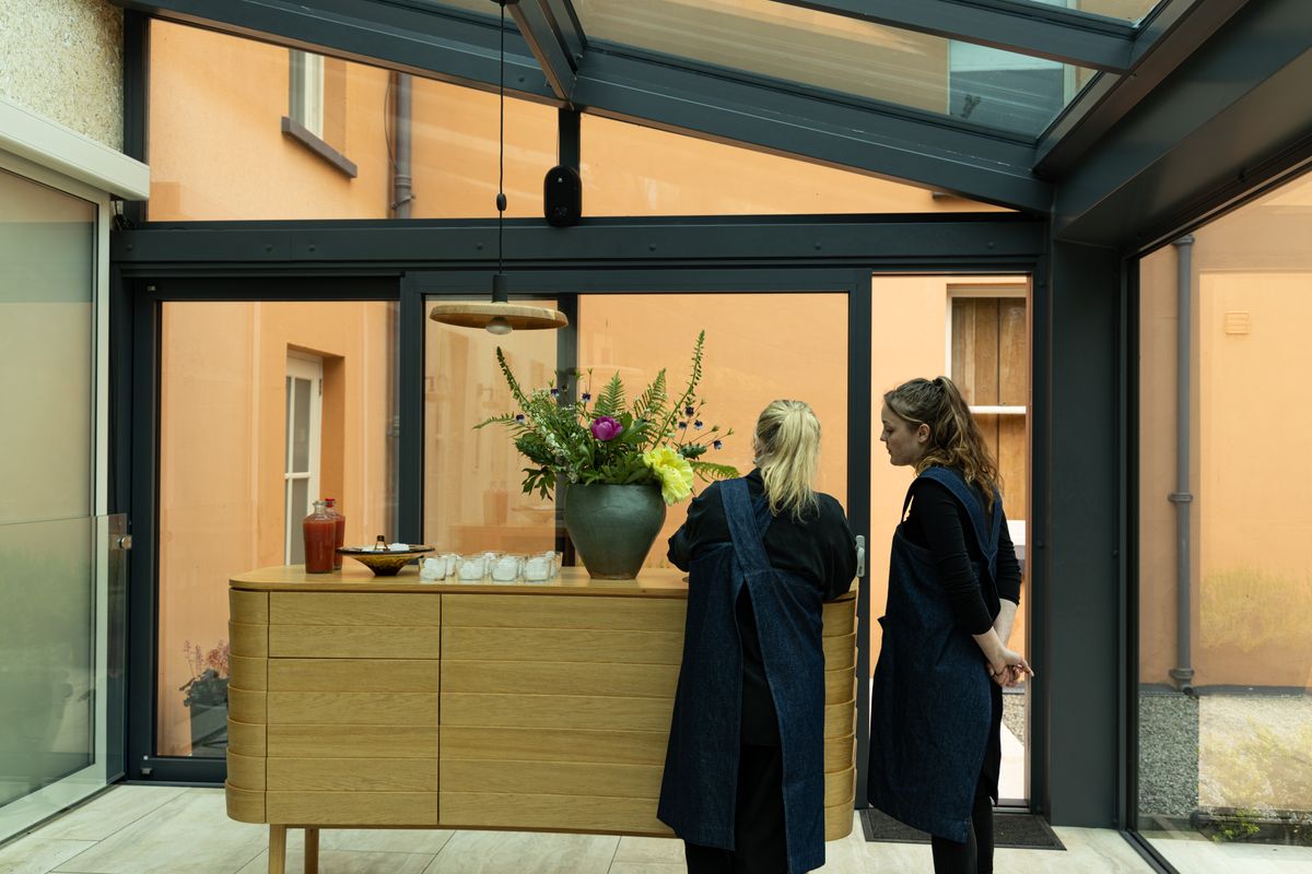 The dining room, laid